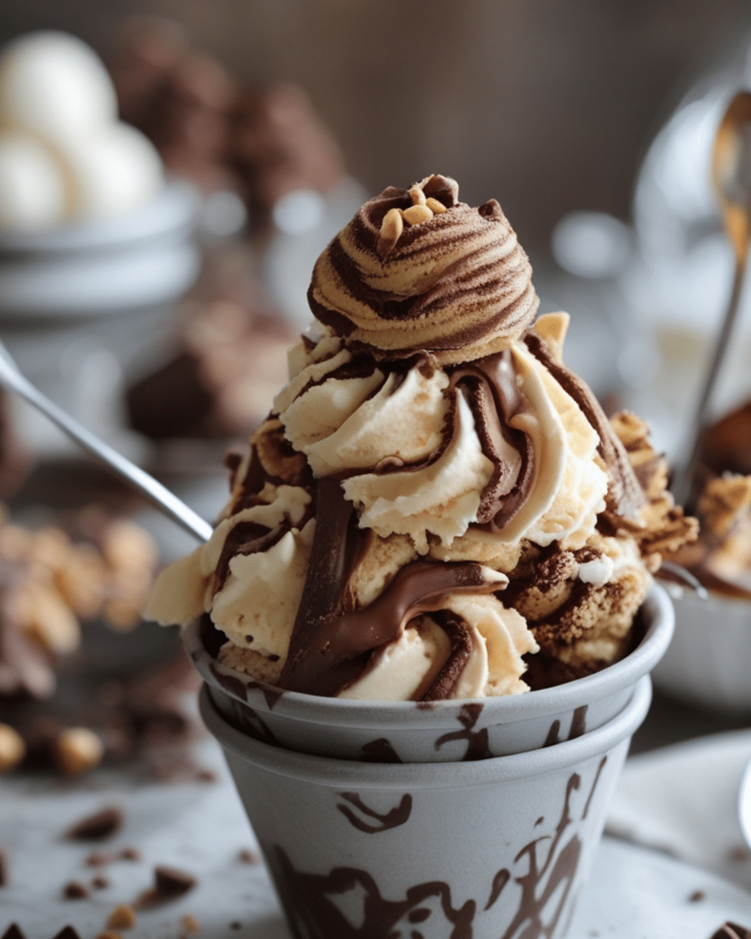 Chocolate Peanut Butter Swirl Ice Cream