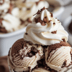 Brownie Batter Ice Cream with Whipped Cream