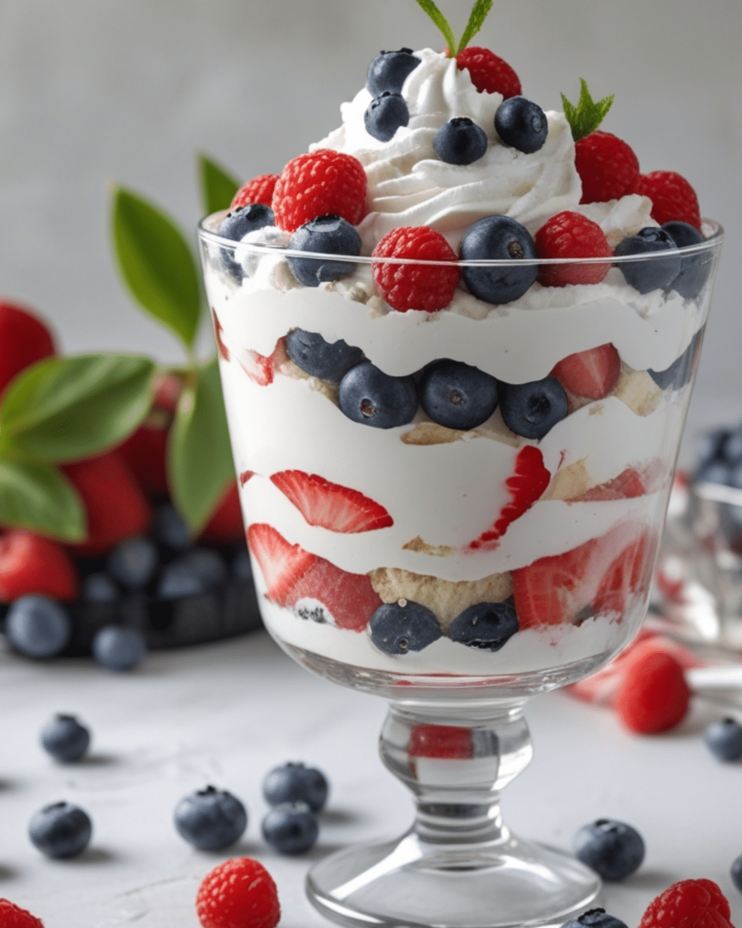 Easy Creamy Red White and Blueberry Trifle Recipe for a Festive Summer Dessert