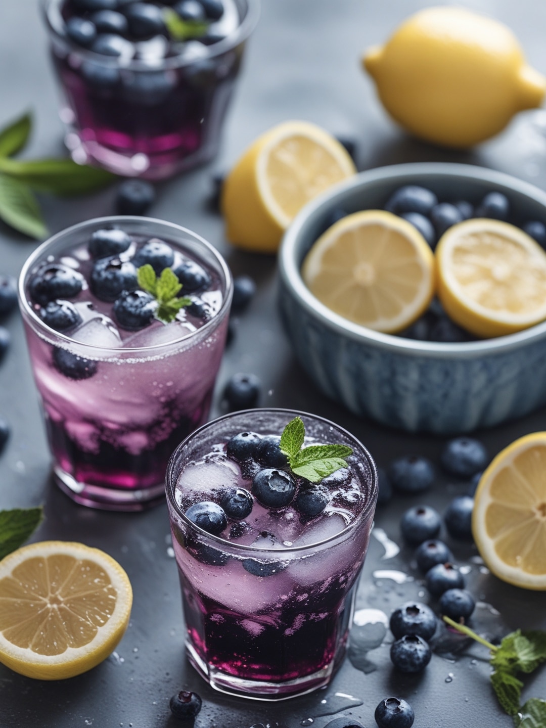 Sparkling Blueberry Lemonade: A Visual Delight