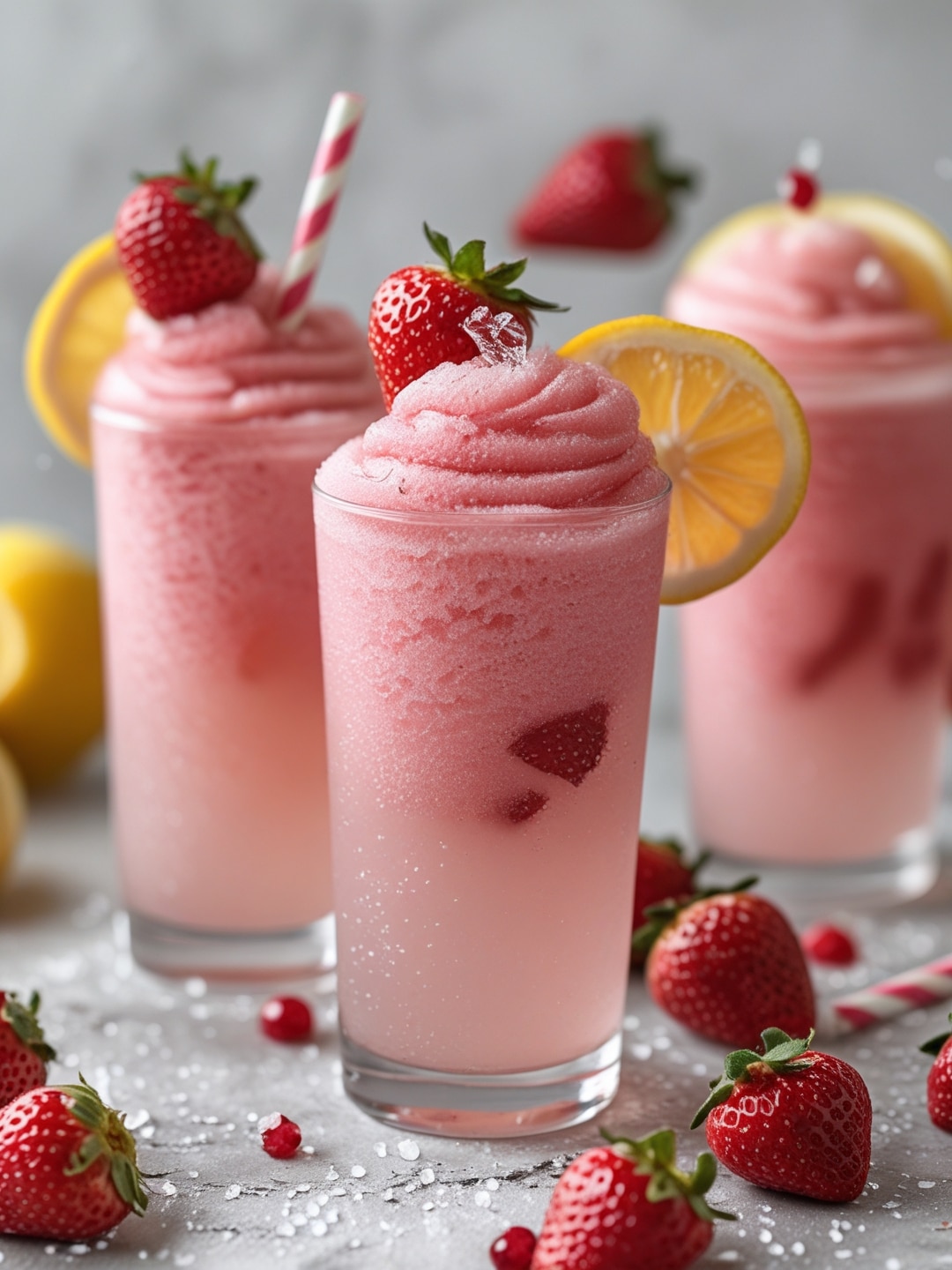 Frozen Strawberry Lemonade Slushies