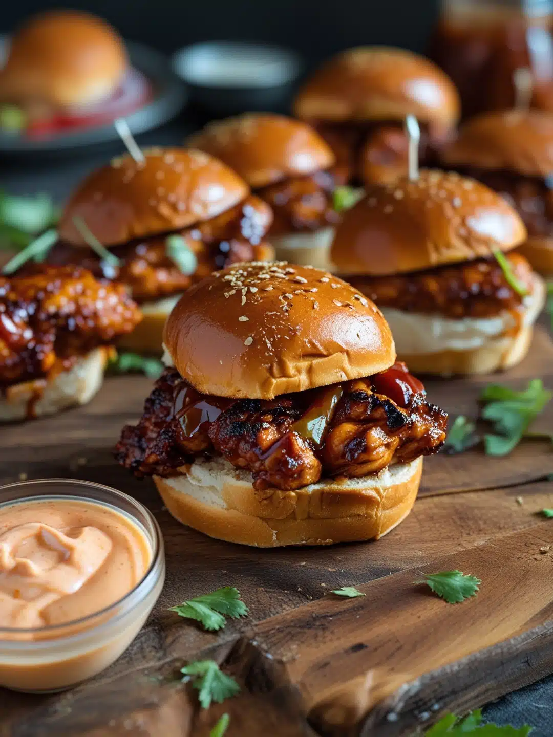 BBQ Chicken Sliders with Spicy Aioli