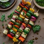 Grilled Veggie Skewers with Chimichurri Sauce