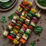 Grilled Veggie Skewers with Chimichurri Sauce