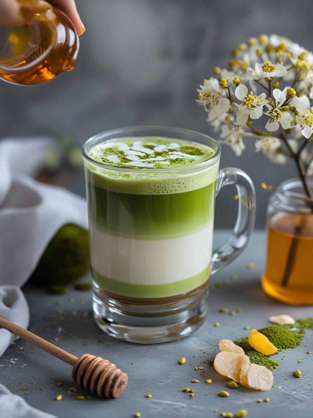 Honey Matcha Latte 1 Honey Matcha Latte