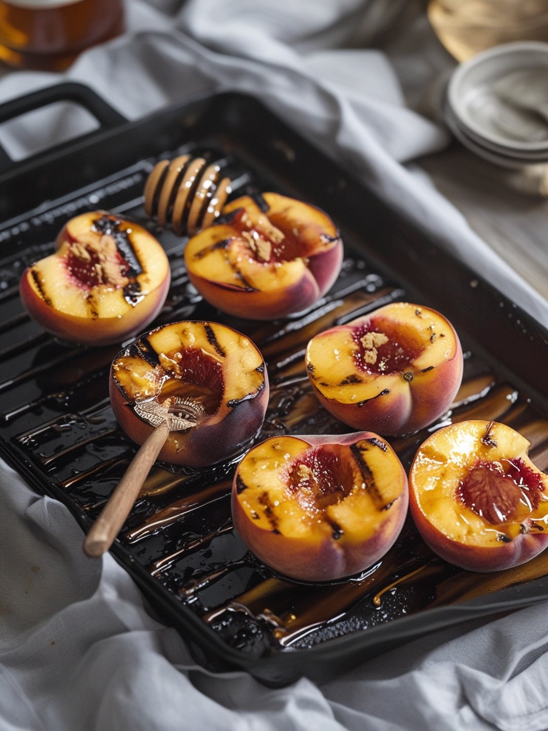 Honey Glazed Grilled Peaches 1 Honey Glazed Grilled Peaches