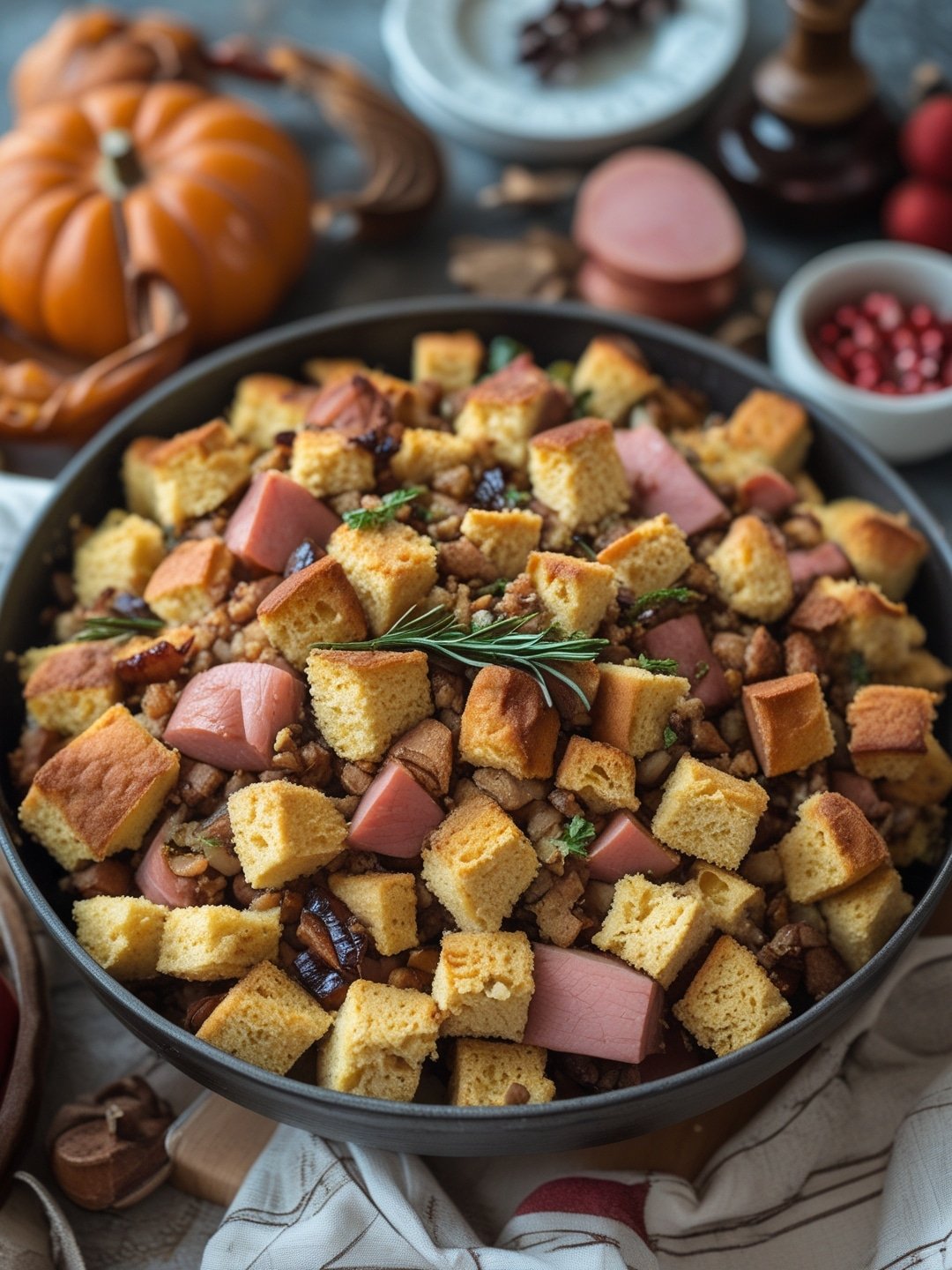 Cornbread and Ham Stuffing 1 Cornbread and Ham Stuffing