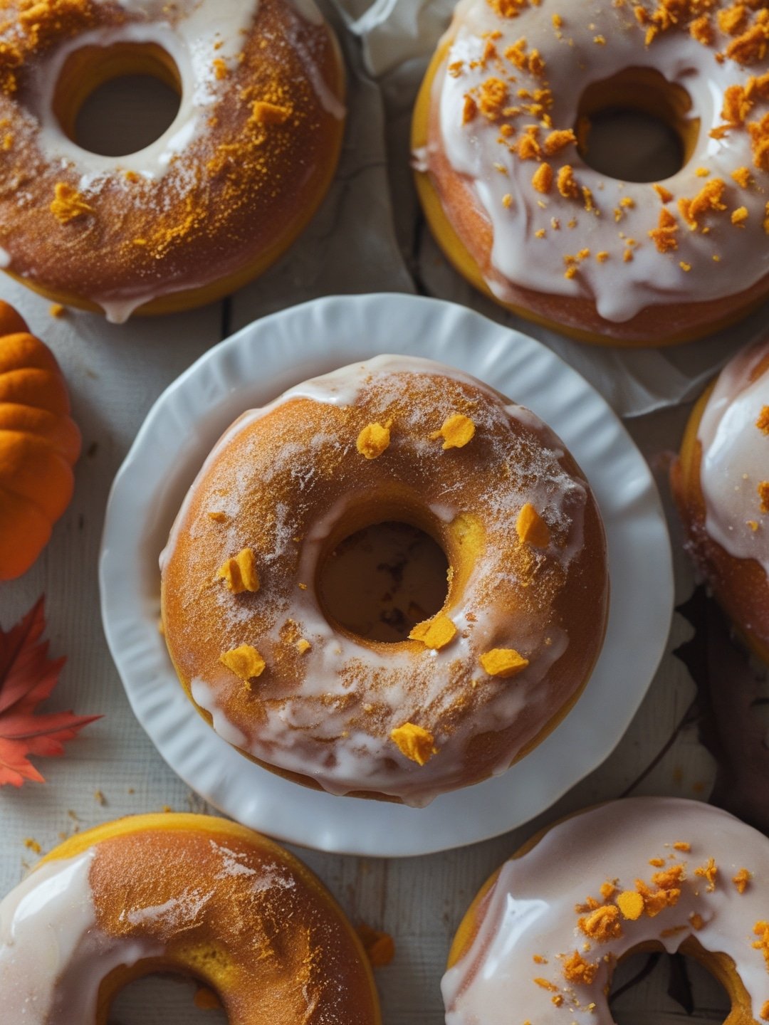 Pumpkin Spice Donuts with Maple Glaze