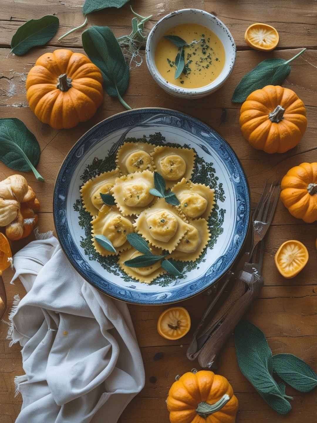 Pumpkin-Stuffed Ravioli with Sage Butter