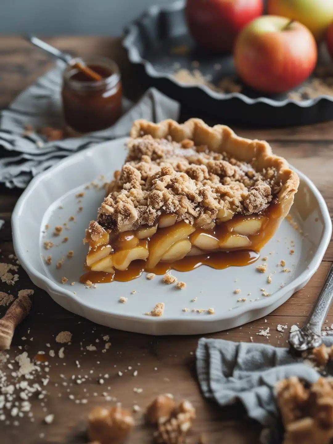 Caramel Apple Pie with Crumb Topping